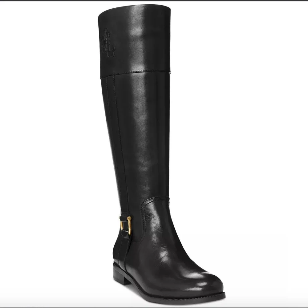 NIB - LAUREN RALPH LAUREN Bernadine Riding Boots - Black - Picture 1 of 4